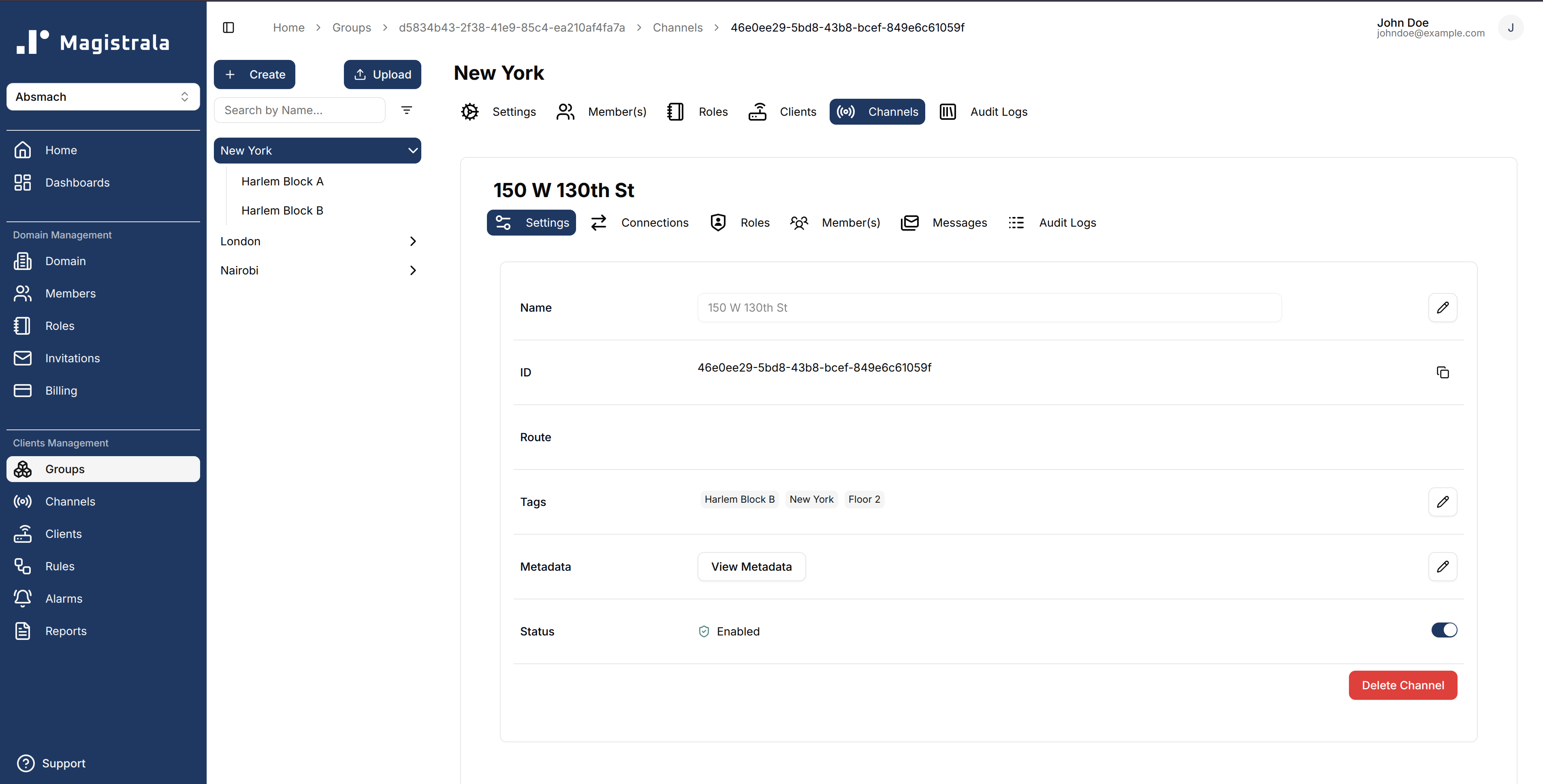 View Group Channel